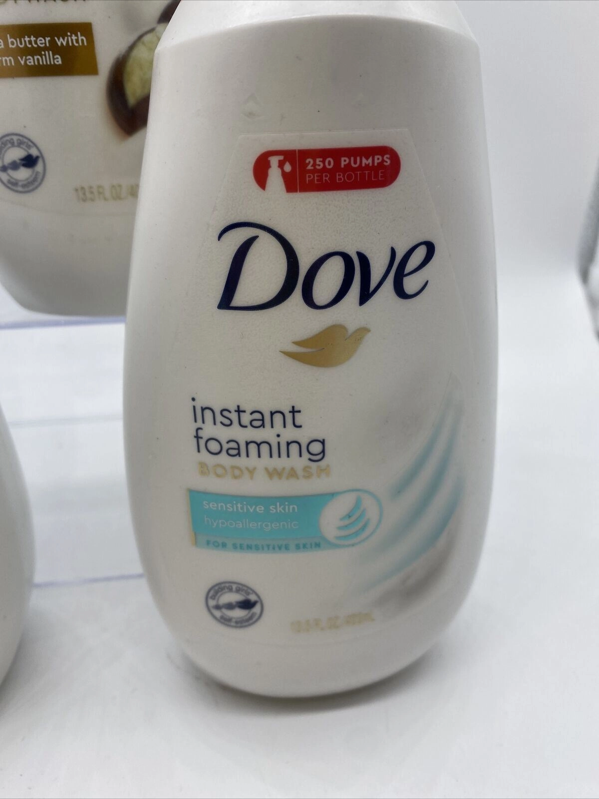 (4) Dove Instant Foaming Body wash Soothing Calendula Lavender Vanilla 13.5oz