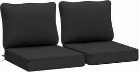 AAAAAcessories Outdoor Deep Seat Cushions, Waterproof, Fade-Resistant Patio Furniture Replacement Cushions, 24" x 24" x 5", Set of 2, Black