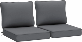 AAAAAcessories Outdoor Deep Seat Cushions, Waterproof, Fade-Resistant Patio Furniture Replacement Cushions, 24" x 24" x 5", Set of 2, Dark Gray
