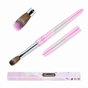 Acrylic Nail Brush Size 12, KEMEISI 100% Pure Kolinsky Nail Art Brushes Sturdy Handle Oval Shaped Acrylic Powder Nail Design Tools for Professional Manicure DIY Home Salon