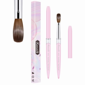 Acrylic Nail Brush Size #12, Kolinsky Art Brushes for Powder Application, Sturdy Handle Oval Shaped Design Tools for Professional Manicure DIY