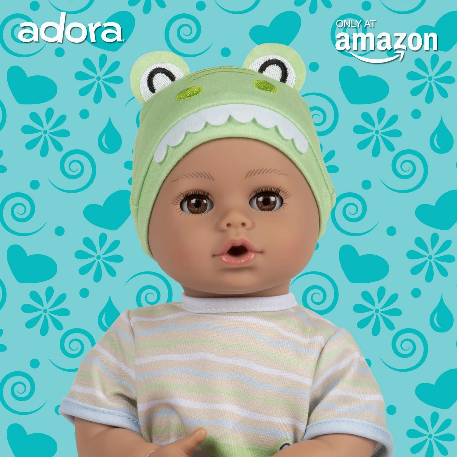 ADORA Play Time Babies Collection, 13" Baby Doll with Doll Clothes and Accesories, Made with Sweet Baby Powder Scent, and GentleTouch Vinyl Body, Birthday Gift for Ages 1  - Later Alligator