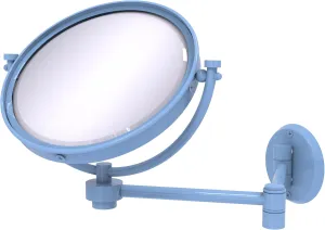 Allied Brass WM-6/4X-FTB 8 Inch Wall Mounted Extending Make-Up Mirror 4X Magnification, Flat Troll Blue