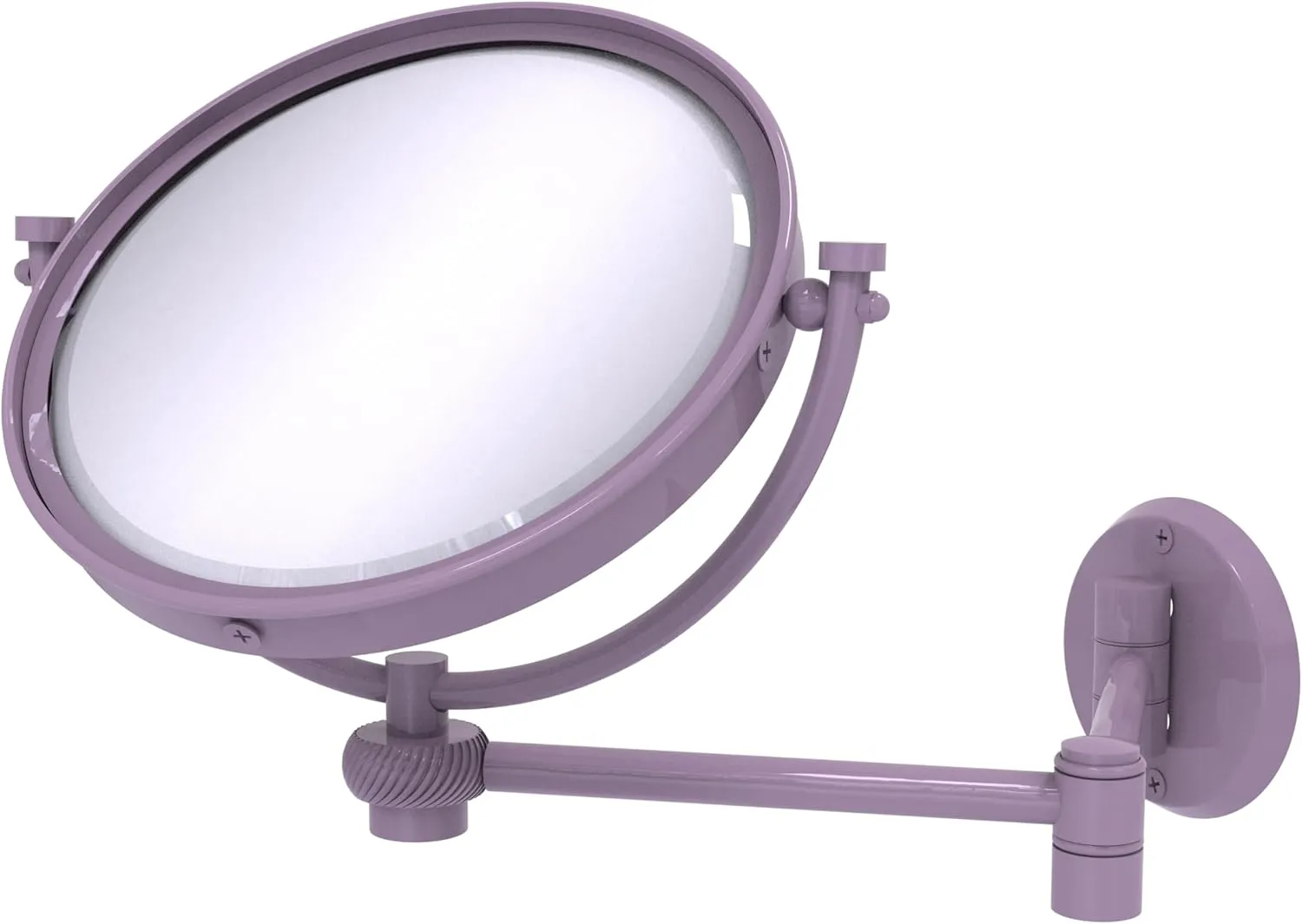 Allied Brass WM-6T/5X-LVN 8 Inch Wall Mounted Extending Make-Up Mirror 5X Magnification with Twist Accent, Lavender