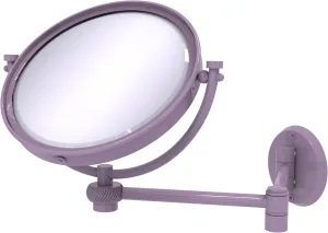 Allied Brass WM-6T/5X-LVN 8 Inch Wall Mounted Extending Make-Up Mirror 5X Magnification with Twist Accent, Lavender