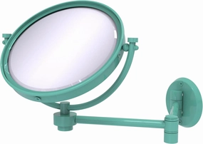 Allied Brass WM-6/4X-SFG 8 Inch Wall Mounted Extending Make-Up Mirror 4X Magnification, Sea Foam Green