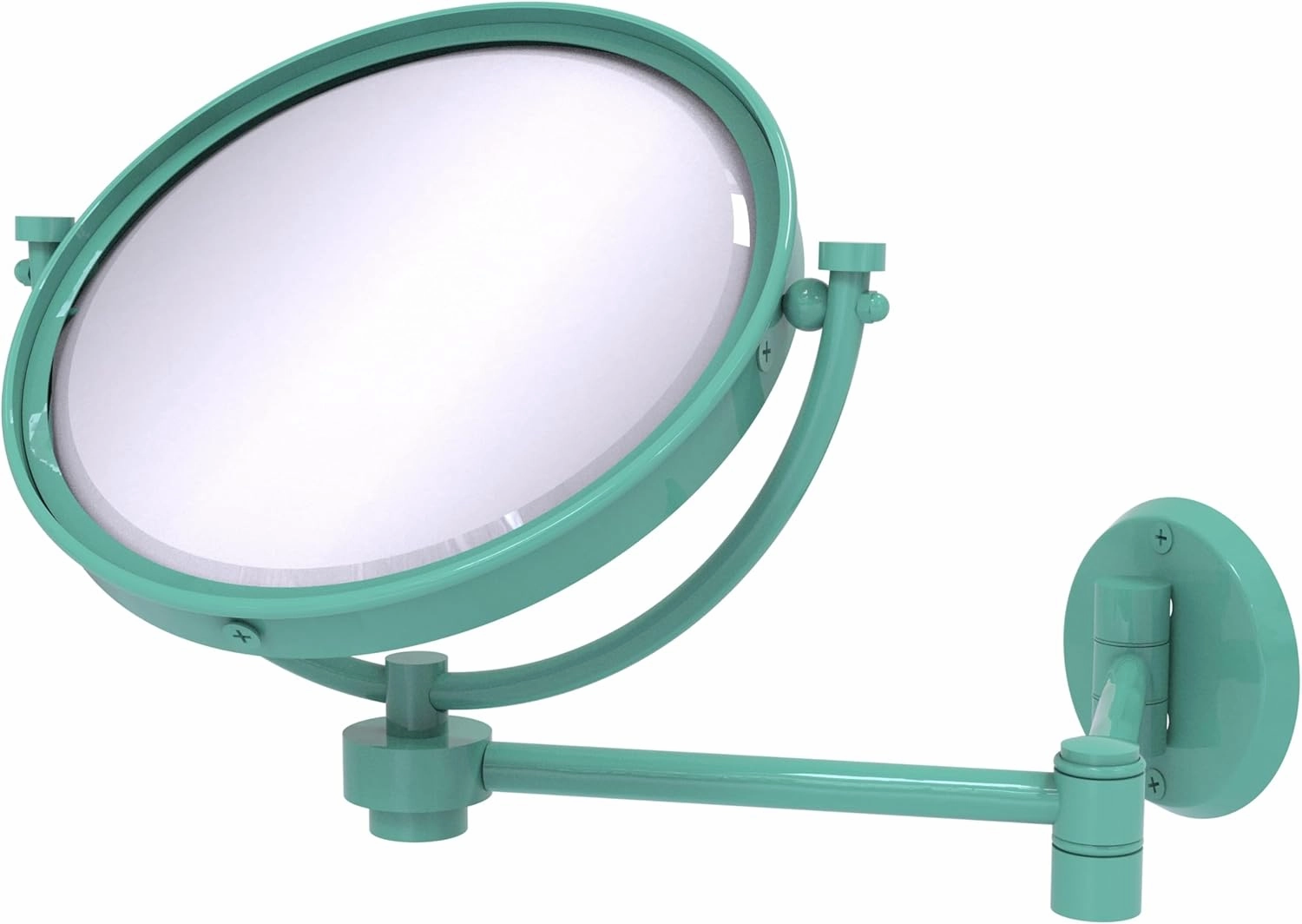 Allied Brass WM-6/4X-SFG 8 Inch Wall Mounted Extending Make-Up Mirror 4X Magnification, Sea Foam Green