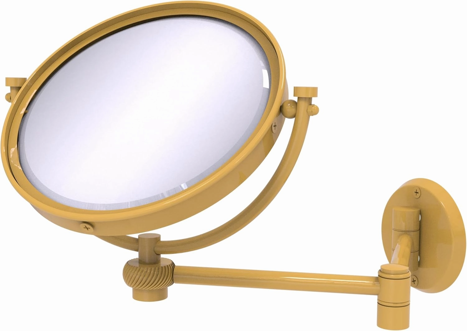 Allied Brass WM-6T/4X-SGL 8 Inch Wall Mounted Extending Make-Up Mirror 4X Magnification with Twist Accent, Spanish Gold