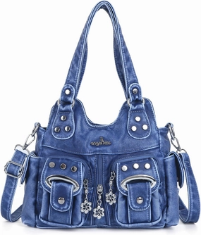 Angel Kiss Purses for Women Small Hobo Crossbody Bags Multi-Pocket Vegan Leather Hobo Handbags Tote Bag with Crossbody Strap