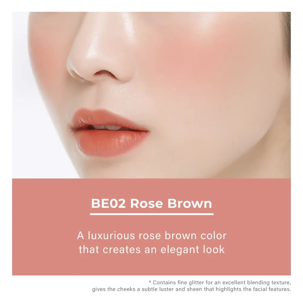 A'PIEU Juicy-Pang Jelly Blusher [BE02] (0.17 oz) - Soft Touch Cheek Color with Creamy Powdery Texture for Natural Dewy-Finish, No Fall-Out.
