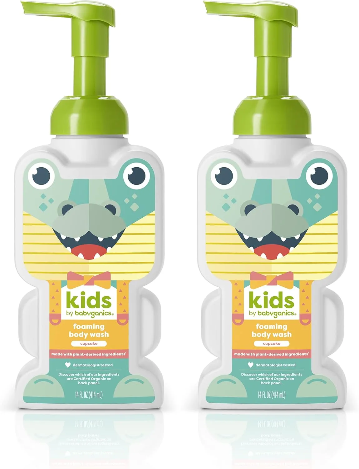 Babyganics KidsFoaming Body Wash, Cupcake, Tear-Free, 14 Fl Oz (Pack of 2)