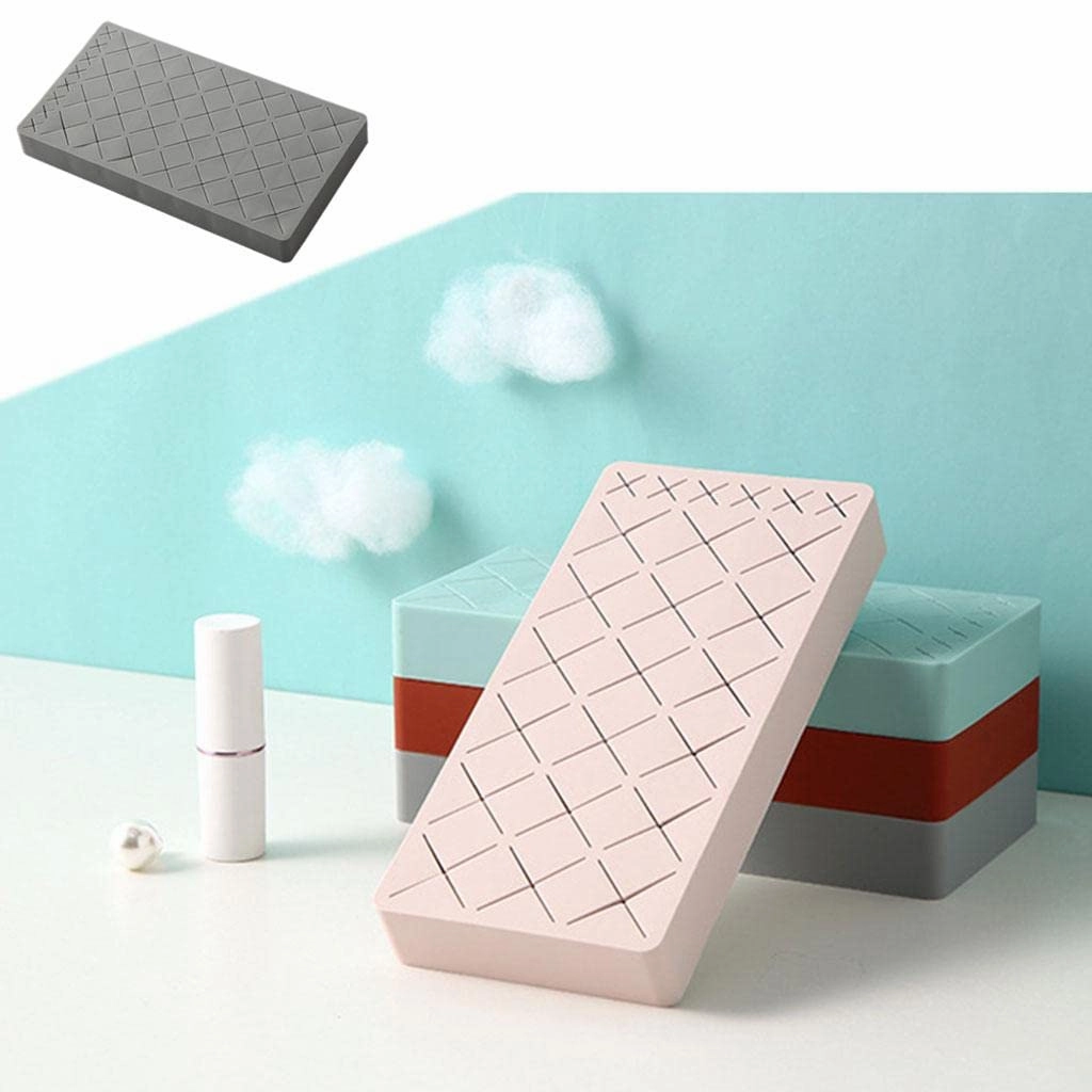 barenx Silicone Lipstick Storage Stand Storage Box 36 Slots Holder Display Rack Makeup Organiser for Lip Gloss Lipsticks Eyeliner Stud Makeup Brushes - grey