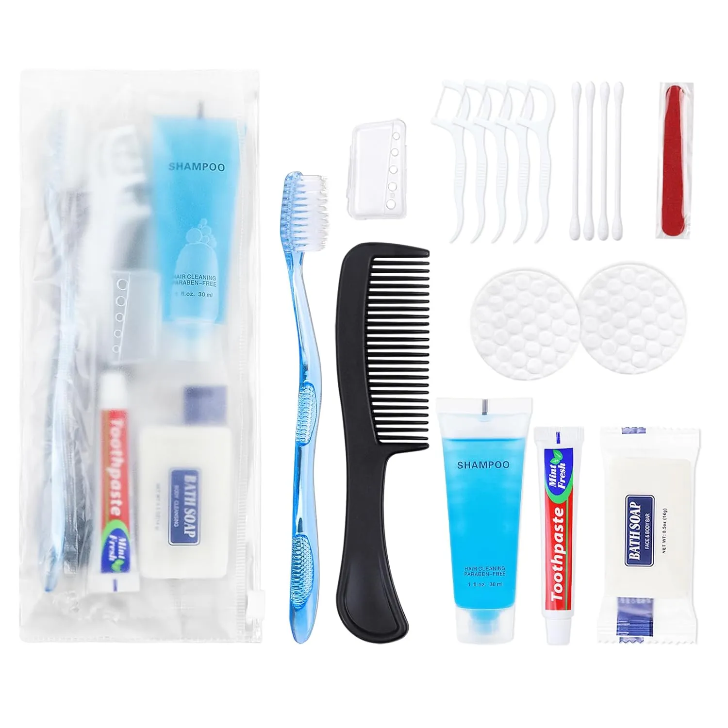Basic Toiletry Kits, Individually Packed, Personal Hygiene Kit Bulk Homeless Care Package Supplies Travel Size Toiletry Kit for Men Women Charity Reusable Toiletry Bag (Pack of 20)