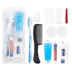 Basic Toiletry Kits, Individually Packed, Personal Hygiene Kit Bulk Homeless Care Package Supplies Travel Size Toiletry Kit for Men Women Charity Reusable Toiletry Bag (Pack of 20)