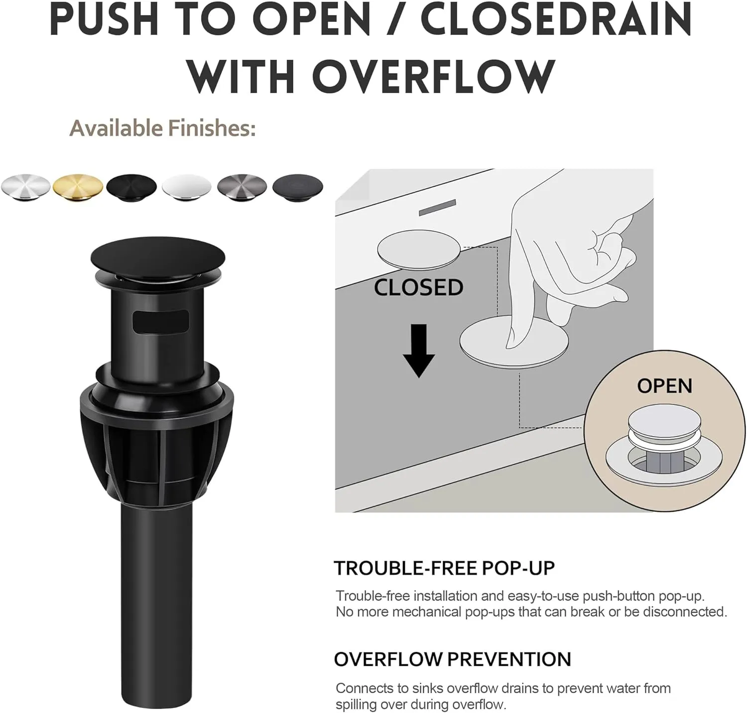 Bathroom Sink Faucet for 3 Hole, 8 Inch Stainless Steel Faucet for Bathroom, Bathroom Faucets with Deck Plate & Pop-Up Drain Assembly 2-Handle Faucet for Bathroom Sink RV Restroom
