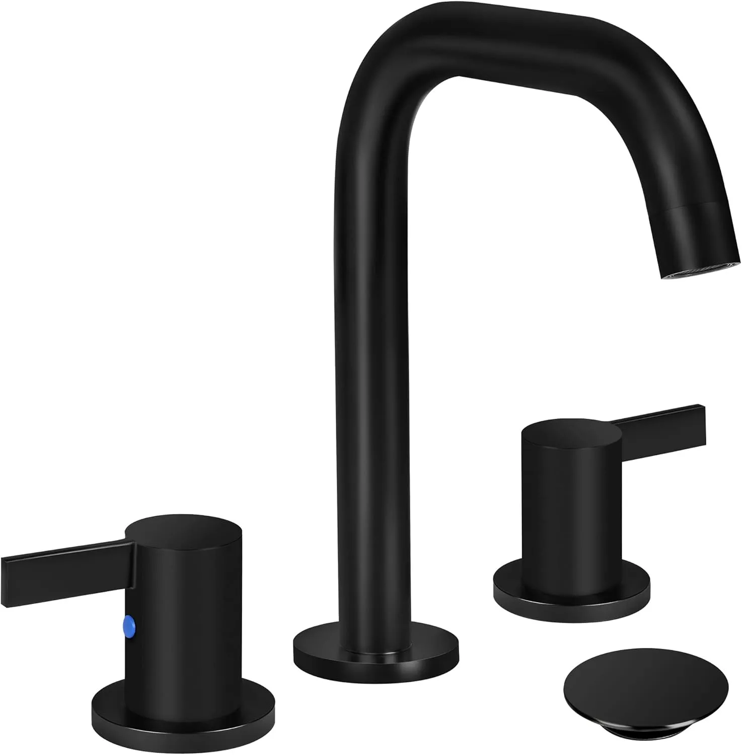 Bathroom Sink Faucet for 3 Hole, 8 Inch Stainless Steel Faucet for Bathroom, Bathroom Faucets with Deck Plate & Pop-Up Drain Assembly 2-Handle Faucet for Bathroom Sink RV Restroom