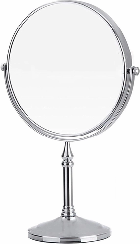 Bathroom Mirror Countertop Makeup Mirrors, 8 inch Double Sided Brass Magnifying Mirror, Tabletop 360° Swivel Cosmetic Vanity Shaving Mirrors