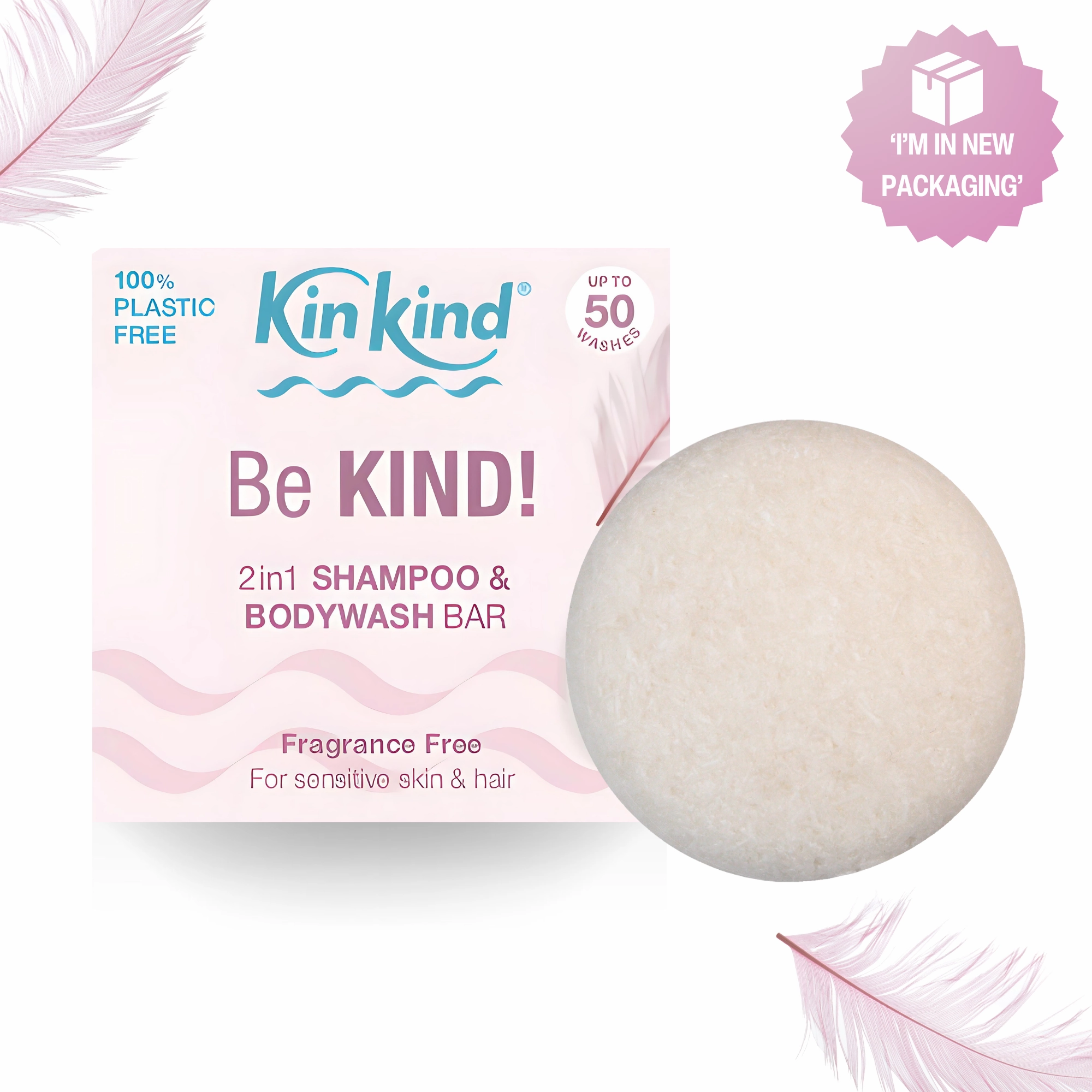 Be KIND! Fragrance Free 2in1 Shampoo & BodyWash bar. For Sensitive Skin. Saves 2 plastic bottles!