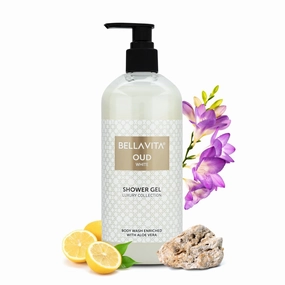 Be lla Vita Luxury OUD WHITE Body Wash Shower Gel for Women & Men | 500ml | Unisex Bodywash with Aloe Vera Extract | Deep Cleansing, Hydrating, Moisturising | Suitable for All Skin Types