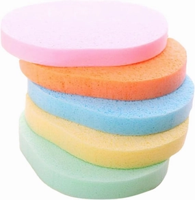 Beaupretty 50Pcs Colorful Cleansing Sponges with Activated Charcoal for Skin Care Exfoliating Facial Cleaning Pads for Deep Cleansing and Brightening Skin Tone