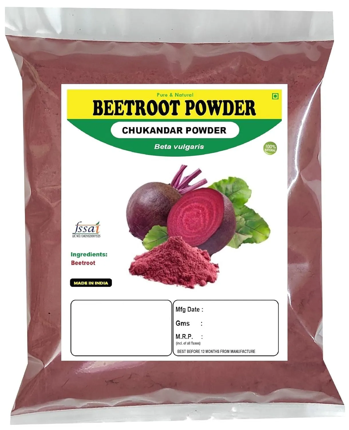 Beetroot Powder 100gm for Face | Lips | Hair | Glowing & Shiny Skin Face Pack | Rich In Antioxidants | Additive Free | 100% Natural
