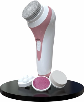 Bella Ciao 5-Piece Sonic Facial Cleansing Brush Set, Pink | Battery Operated Face Scrubber Exfoliator, Makeup Remover Skin Care Tools w/ 4 Attachments| Face Cleansing Brush, Skin Exfoliator for Body