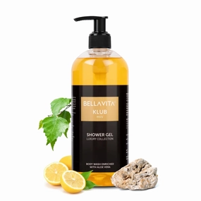 Bella.Vita Luxury KLUB MAN Body Wash Shower Gel for Men |Men's Bodywash 500ml | Deep Cleansing, Hydrating & Moisturising with Aloe Vera Extract & Charcoal Powder | Suitable for All Skin Types