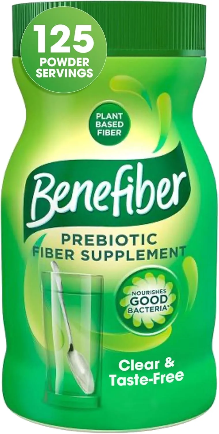 Benefiber Daily Prebiotic Fiber Supplement Powder for Digestive Health, Unflavored - 125 Servings (17.6 Ounces)