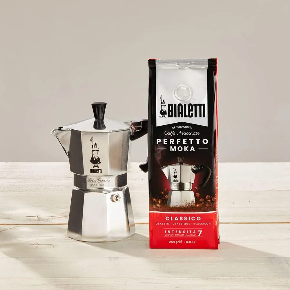 Bialetti - Perfetto Moka Vaniglia: Medium Roasting Ground Coffee, Vanilla Aroma, 8.8 Oz - 250g, Bag with Flavour-Saving Valve