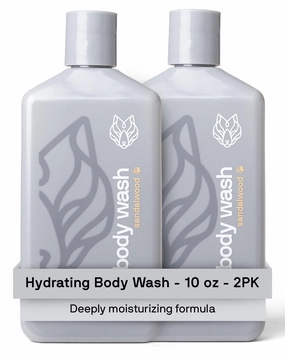 Black Wolf 2-Pack Hydrating Body Wash Bundle - Mens Moisturizing Bodywash for Dry, Dehydrated, & Sensitive Skin - Hyaluronic Acid, Aloe Vera, & Jojoba Oil Body Cleanser Help Remove Oil & Dirt