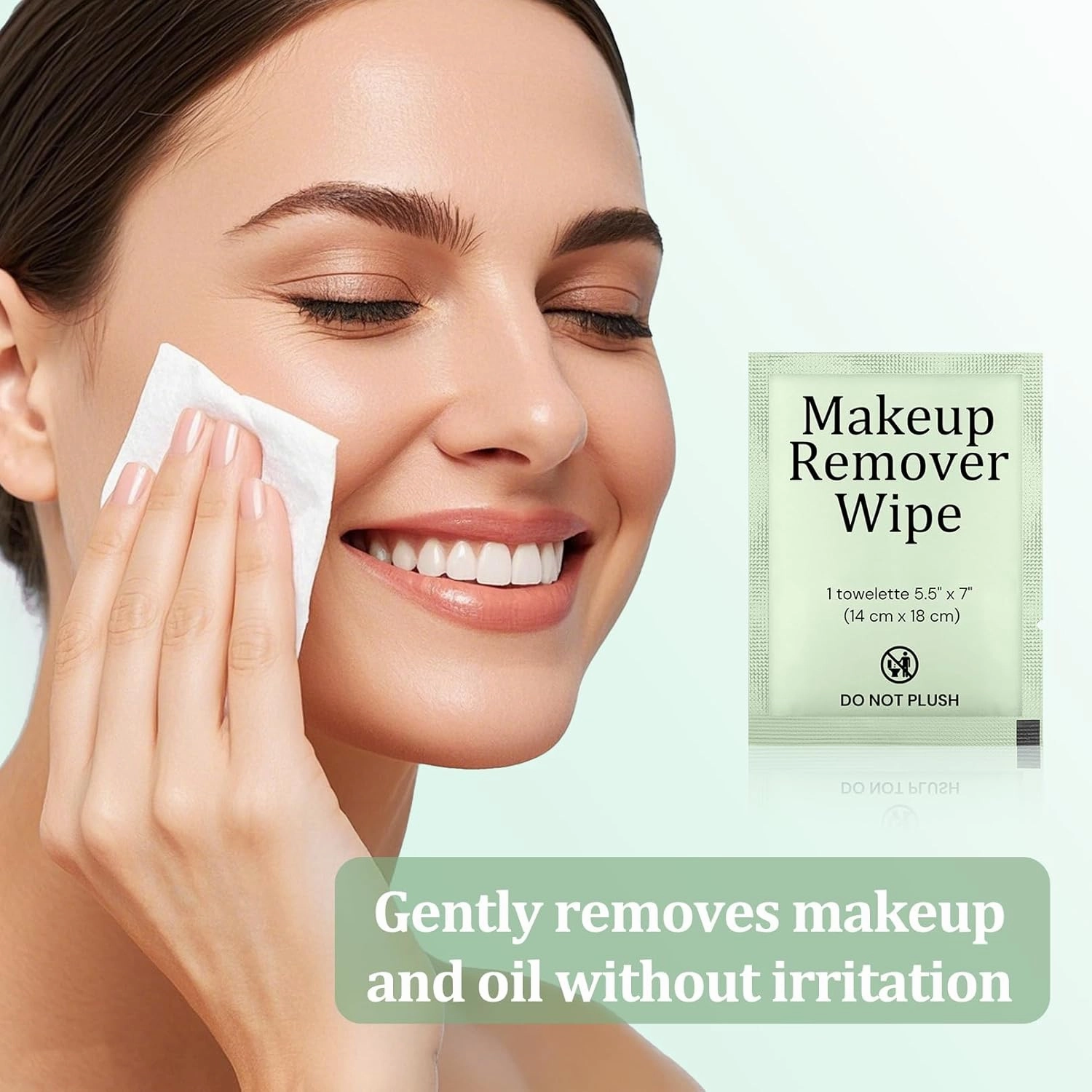Blcculi 200 Pcs Makeup Remover Wipes Bulk,Individually Wrapped Makeup Remover Wipes,Alcohol Free Face Cleansing Wipes,Face Wipes with Vitamin E for Travel Hotel(Green)