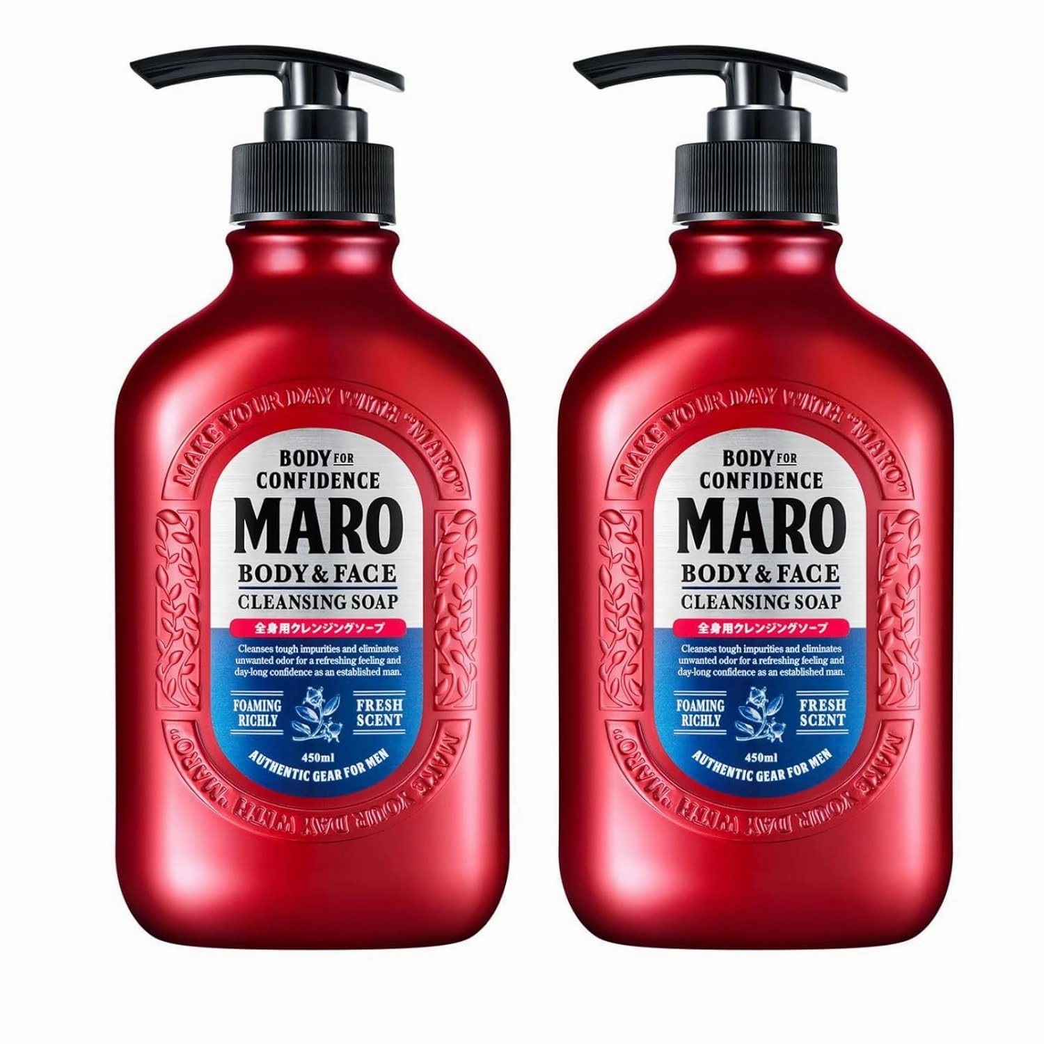 Body & Face Cleansing Soap (2-Pack) | All-In-One Mens Bodywash & Face Wash Shower Gel, Fresh Scent Mens Body Soap That Removes Dirt & Oil for Invigorated & Renewed Skin, Bodywash Gifts for Men