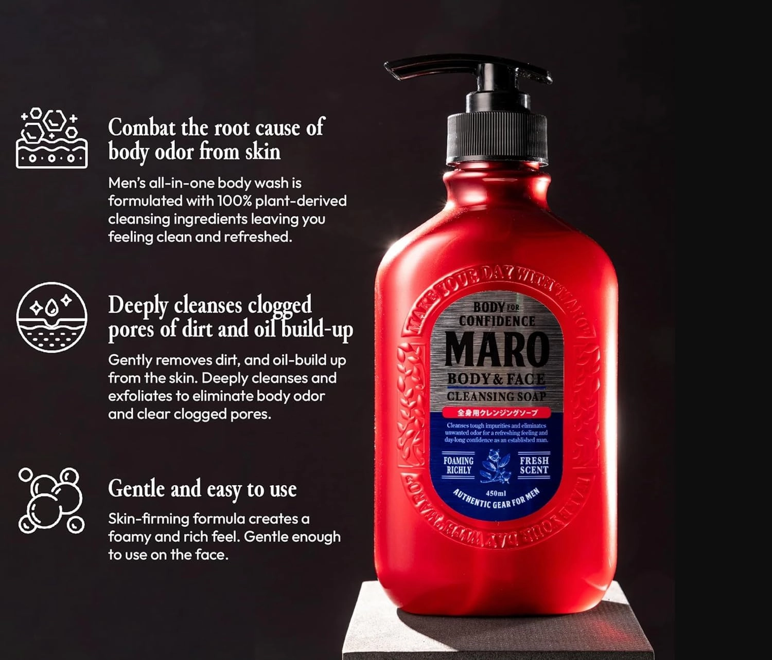 Body & Face Cleansing Soap (2-Pack) | All-In-One Mens Bodywash & Face Wash Shower Gel, Fresh Scent Mens Body Soap That Removes Dirt & Oil for Invigorated & Renewed Skin, Bodywash Gifts for Men