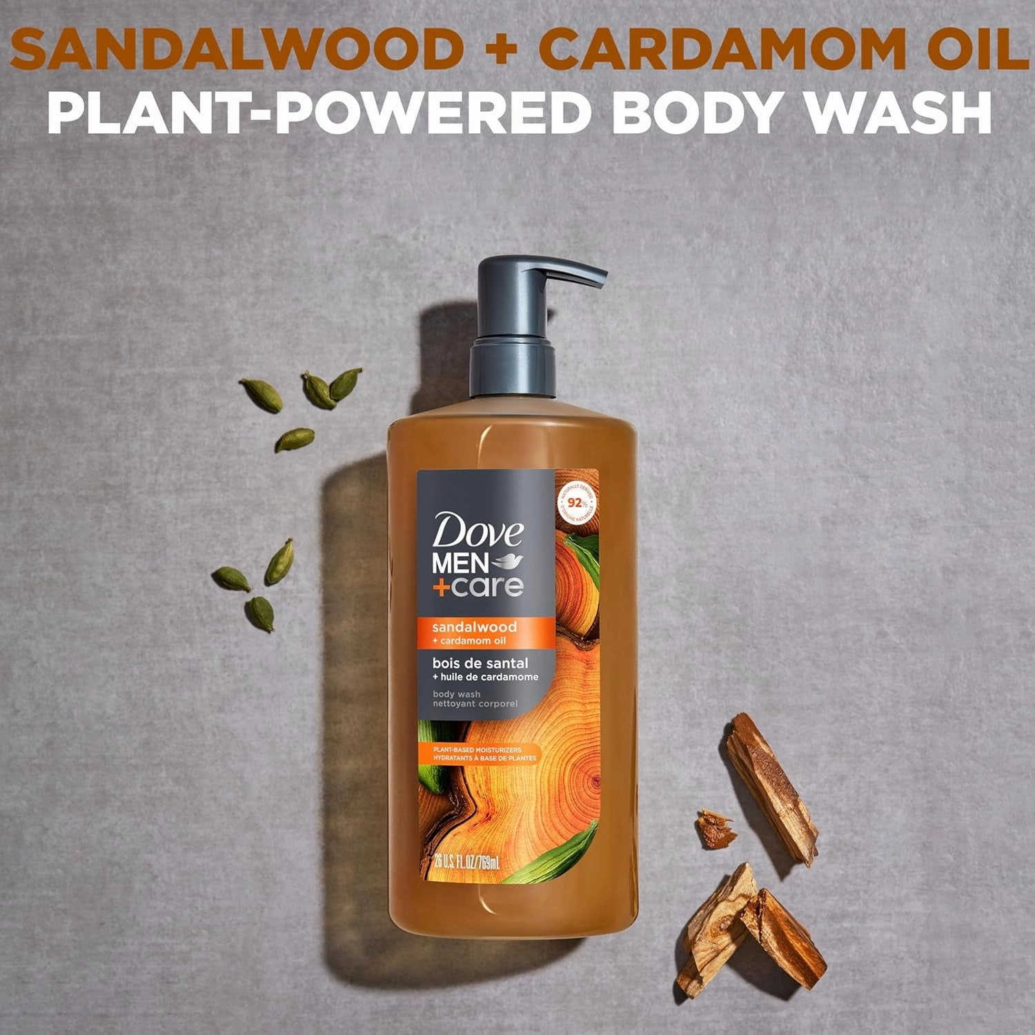 Body Wash Sandalwood   Cardamom Oil to Rebuild Skin in the Shower with Plant-Based Cleansers and Moisturizers 26 Oz
