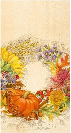 Boston International Paper Hand Towels for Bathroom Fall Decor Decorative Disposable Paper Napkins Pumpkin Decor Beautiful Harvest Pak 32