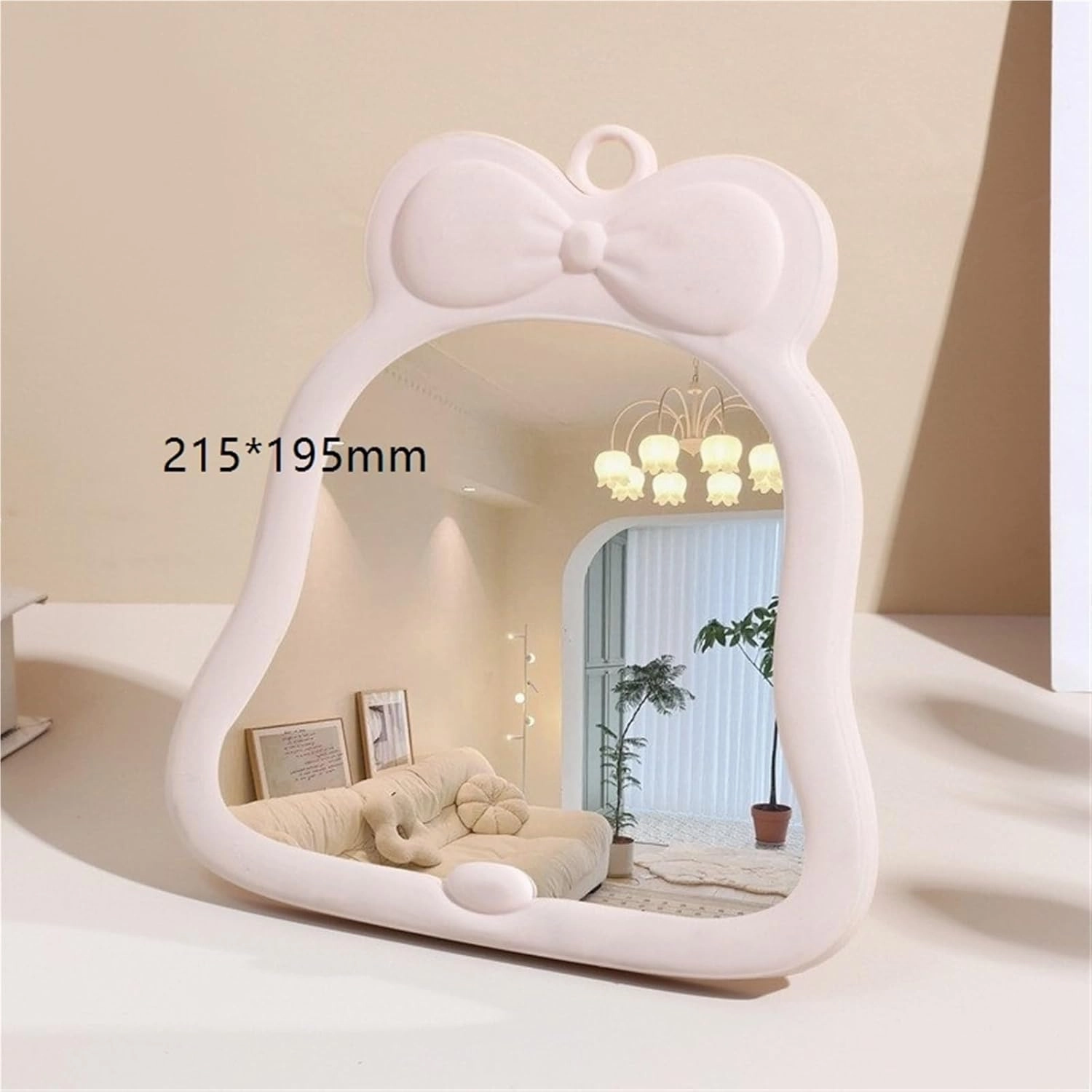Bow Mirror Folding Female Student Makeup Mirror Placed On The Table High-Definition Dormitory Desktop Vertical Cute Makeup Mirror
