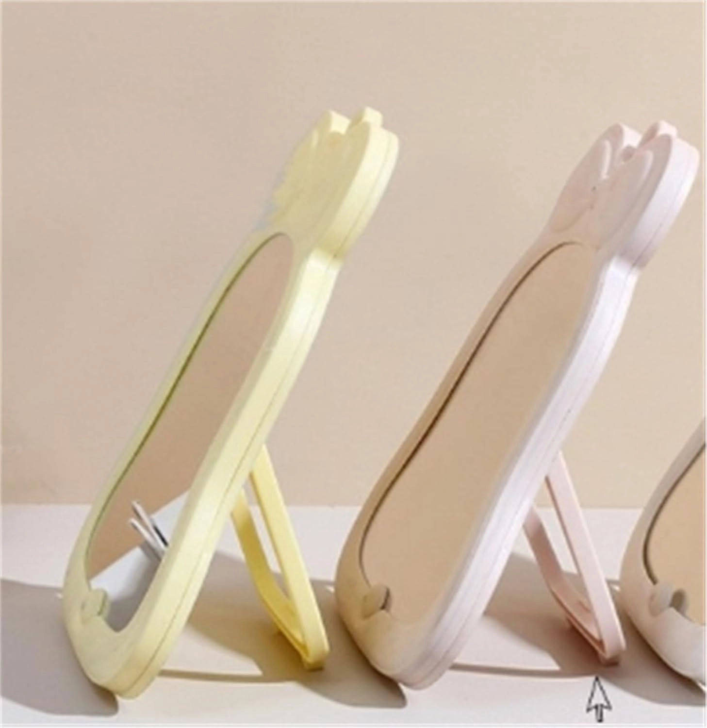 Bow Mirror Folding Female Student Makeup Mirror Placed On The Table High-Definition Dormitory Desktop Vertical Cute Makeup Mirror