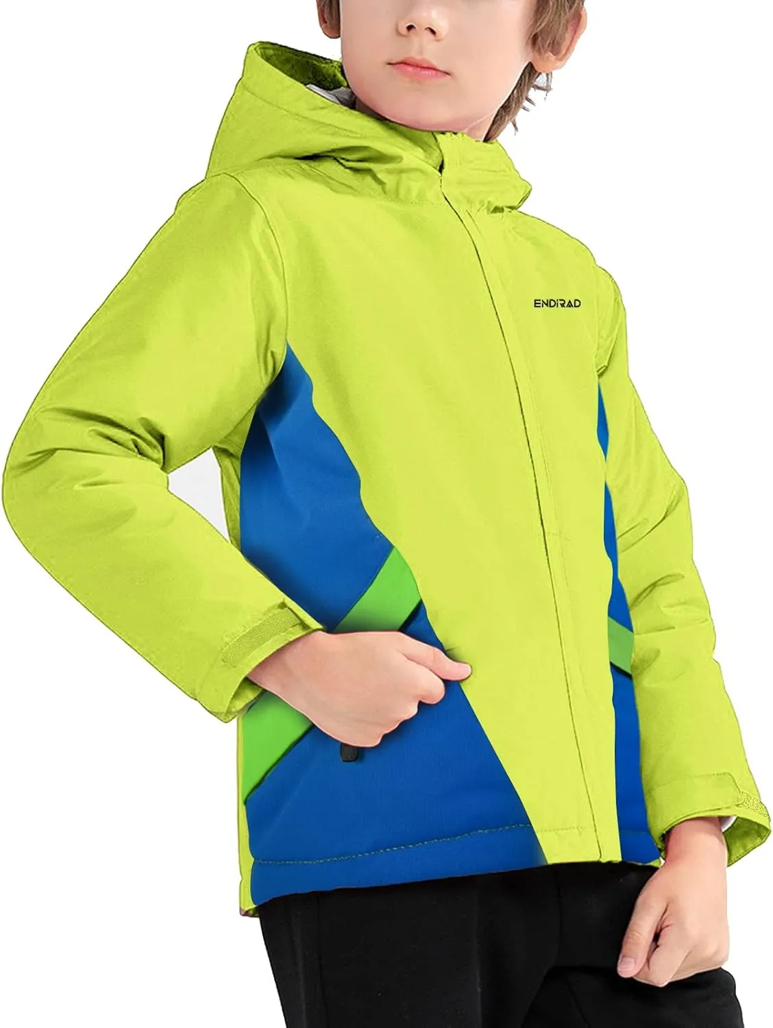 Boy's Waterproof Ski Jacket,Kids Warm Winter Snow Coat,Hooded Fleece Outwear,Windproof RainCoat