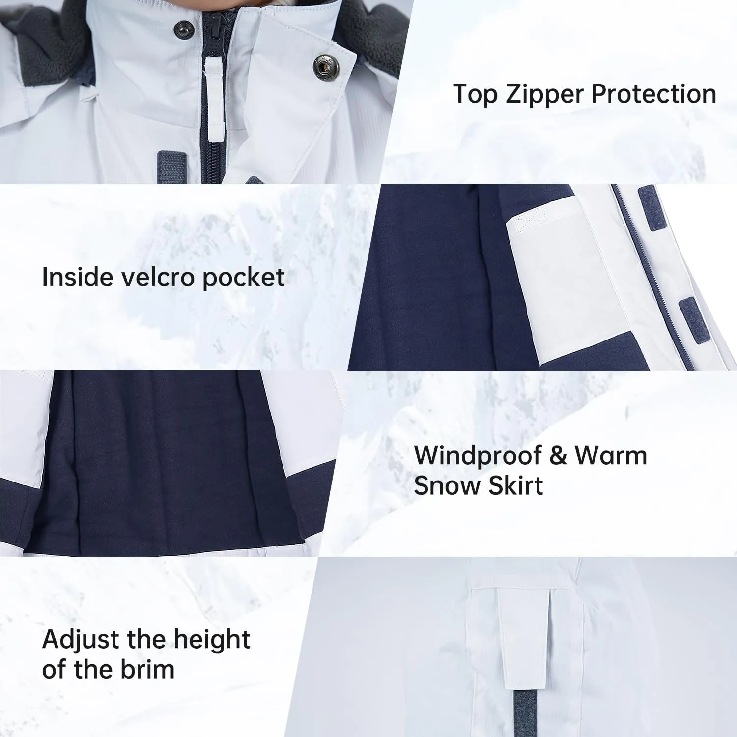 Boy's Waterproof Ski Jacket,Kids Warm Winter Snow Coat,Hooded Fleece Outwear,Windproof RainCoat