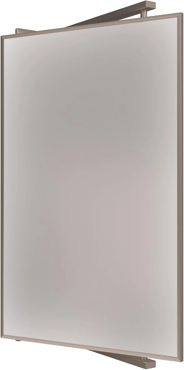 BRIXWELL PNV14BN 14" W x 22" H Pivot-N-Vue Double Hinged Mirror Rectangular Brushed Nickel