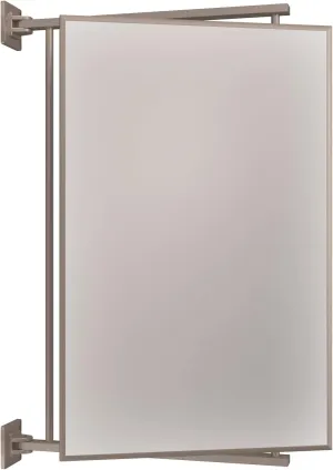 BRIXWELL PNV14BN 14" W x 22" H Pivot-N-Vue Double Hinged Mirror Rectangular Brushed Nickel