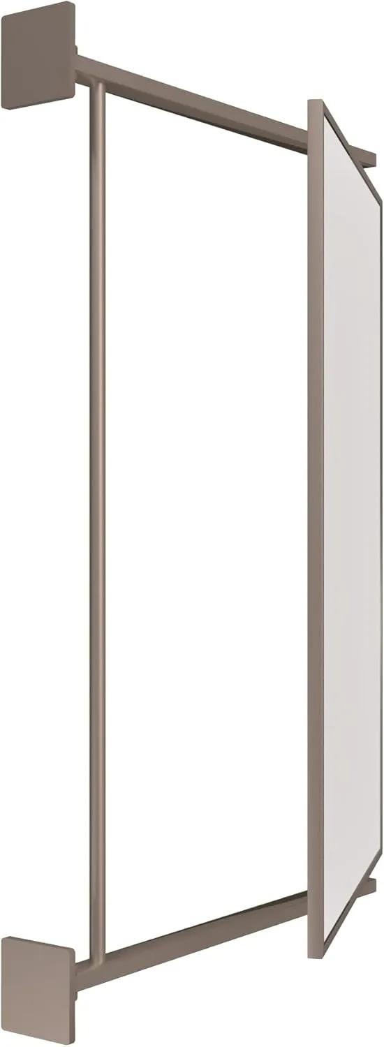 BRIXWELL PNV14BN 14" W x 22" H Pivot-N-Vue Double Hinged Mirror Rectangular Brushed Nickel