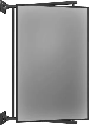 BRIXWELL PNV14MBL 14" W x 22" H Pivot-N-Vue Double Hinged Mirror Rectangular Matte Black