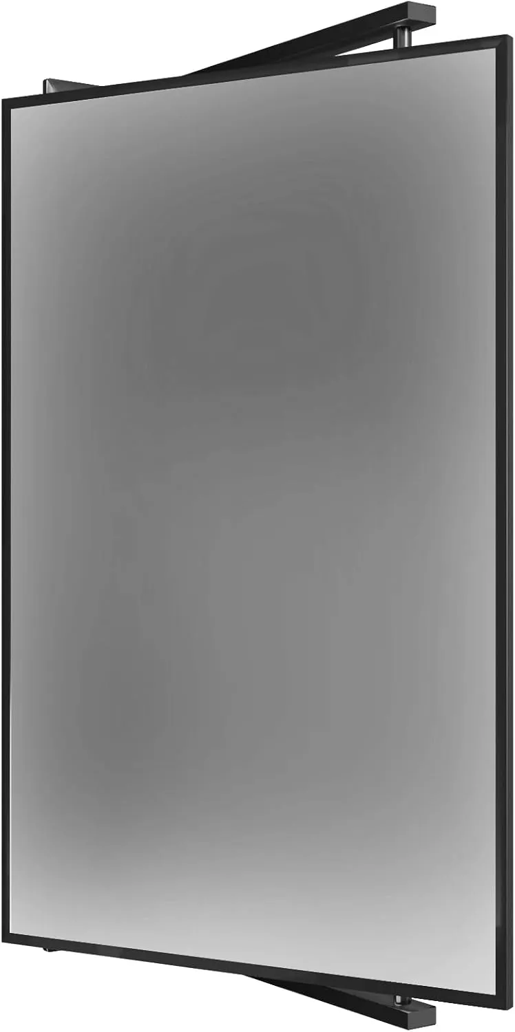 BRIXWELL PNV14MBL 14" W x 22" H Pivot-N-Vue Double Hinged Mirror Rectangular Matte Black