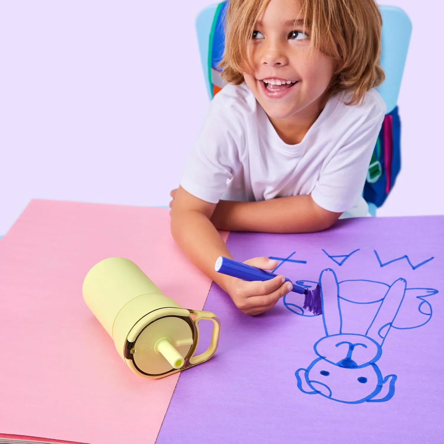 BrüMate Leap 12oz 100% Leakproof Kids Tumbler with Handle and Silicone Soft Straw | Drop Resistant Silicone Sleeve | For Kids 4  | Insulated Stainless Steel | Cup Holder Friendly | 12oz (Aurora)