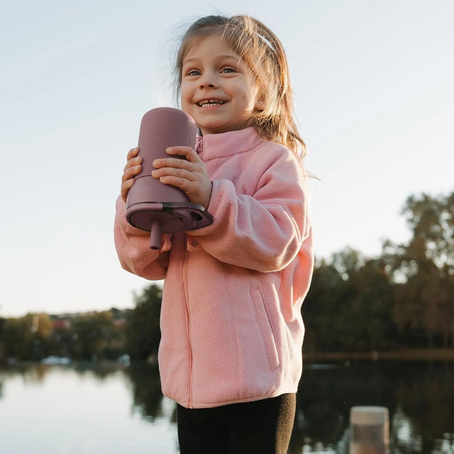 BrüMate Leap 12oz 100% Leakproof Kids Tumbler with Handle and Silicone Soft Straw | Durable Drop Resistant Silicone Sleeve | Made of Insulated Stainless Steel | Cup Holder Friendly | 12oz (Lavender)