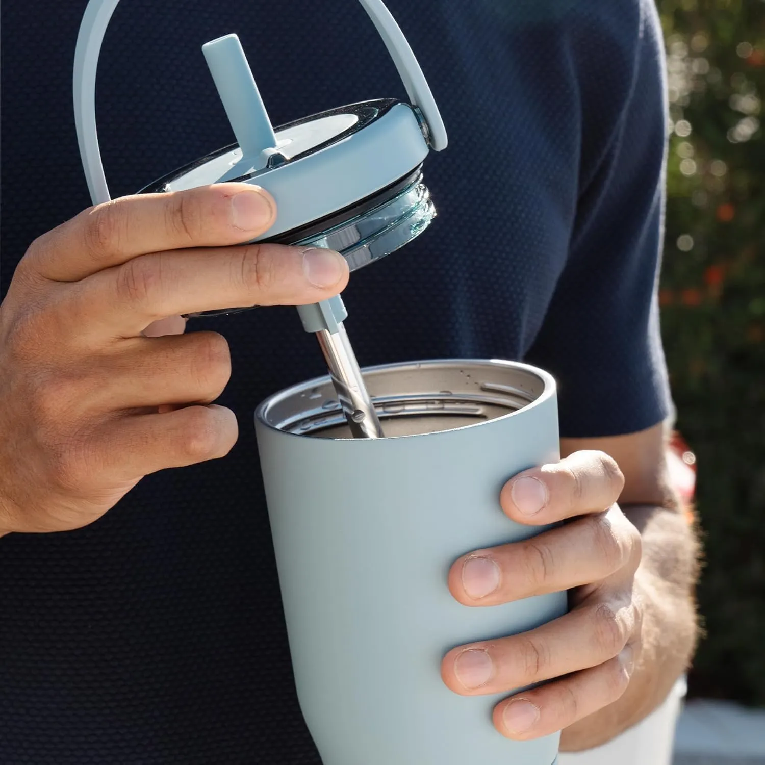 BrüMate Resa 25oz 100% Leakproof Travel Tumbler with Handle & Straw | Flexible Soft Sip Straw | Silicone Sleeve for Durability | Stainless Steel | Cup Holder & Travel Friendly | (Lavender)
