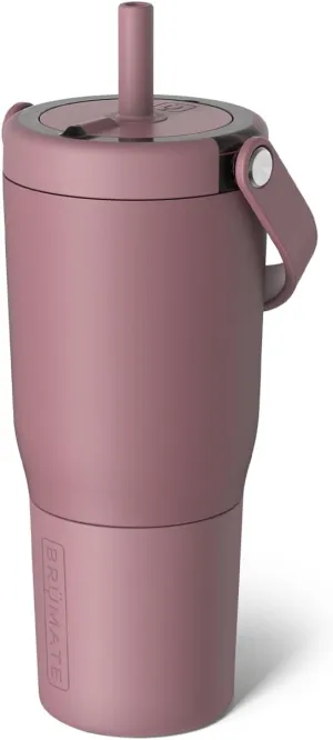 BrüMate Resa 25oz 100% Leakproof Travel Tumbler with Handle & Straw | Flexible Soft Sip Straw | Silicone Sleeve for Durability | Stainless Steel | Cup Holder & Travel Friendly | (Rose Taupe)