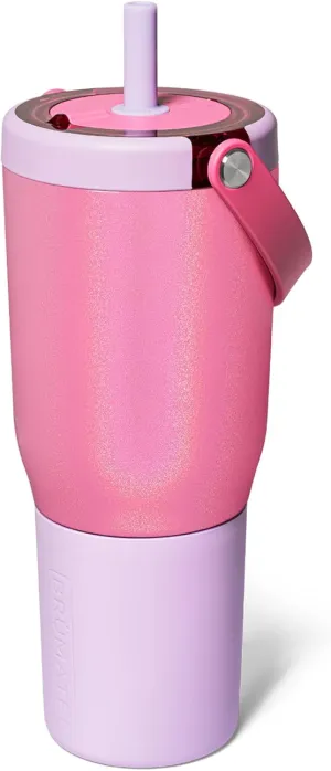 BrüMate Resa 35oz 100% Leakproof Travel Tumbler with Handle & Straw | Flexible Soft Sip Straw | Silicone Sleeve for Durability | Made of Stainless Steel | Cup Holder & Travel Friendly | (Cotton Candy)