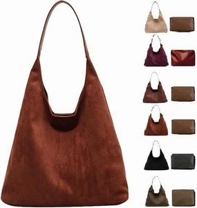 Brown Suede Bag for Women 2024 - New Tote and Shoulder Bag
